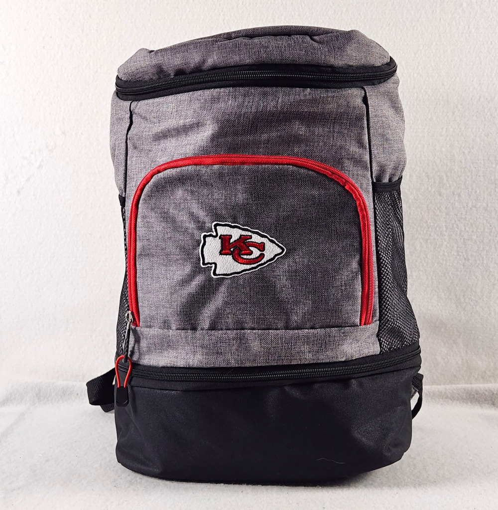 Kansas City Chiefs NFL Gray Red Backpack School Travel Bag Official Licensed